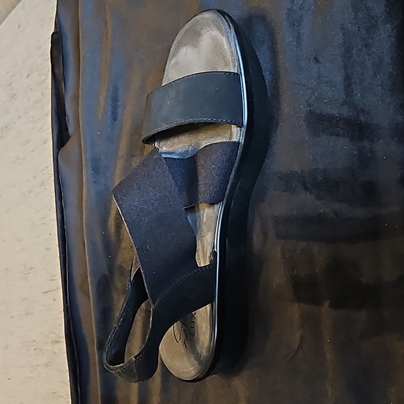 Sketchers luxefoam black suede and elastic  Sandals Size 8 - Picture 4 of 6